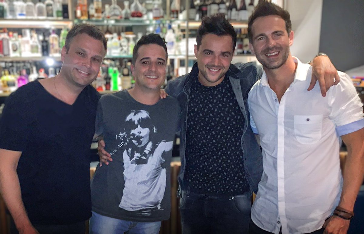 A1Official's tweet photo. Ben,Mark &amp; Christian-“We're unbelievably excited that Paul will be joining us again to bring the original line up of a1 back together for the very first time in nearly 15 years”
#a1Reunion @benadamsuk @a1christian @MarkReadMusic @mazzratazz https://t.co/Dz4C7nNv5W