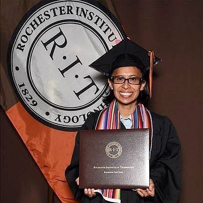 councildemanos's tweet photo. Congratulations Ana Trujillo! She quoted “It's so unreal! I just graduated from @RITNTID for bachelor degree in MIS. I'm the first family who received a higher education. Break the tradition. Latinx can do it! Si Se Puede.” #c5latinxgradcaps #c5latinxgrads #latinxgradcaps https://t.co/sfM7GzqdAM