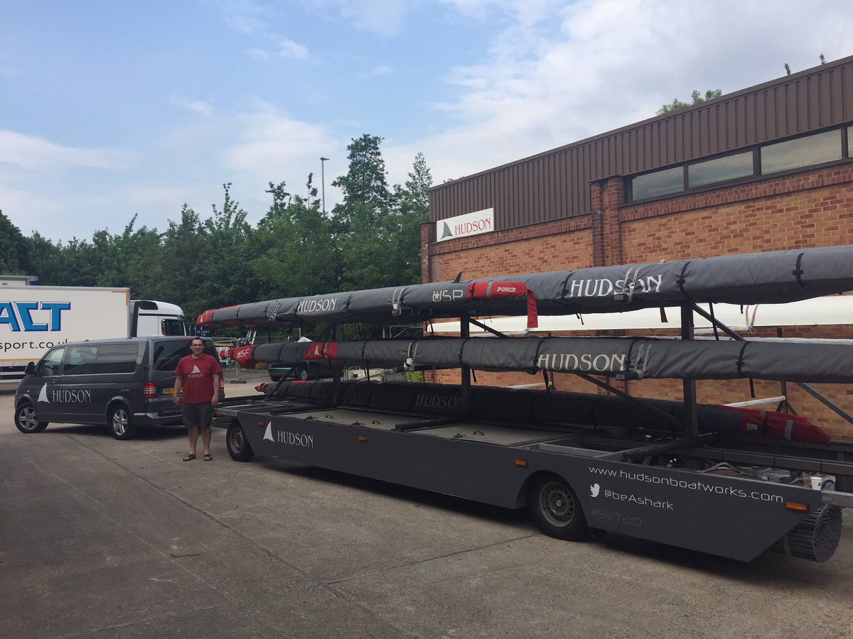 beAshark's tweet photo. Hudson staff will be at 6 Regattas this weekend! Andy Groves is getting a head start on all of us though as he is headed off from @beAshark_UK for next week’s @WorldRowing WC1 in Belgrade! #USP #SVT20 https://t.co/rIEUT80W5V