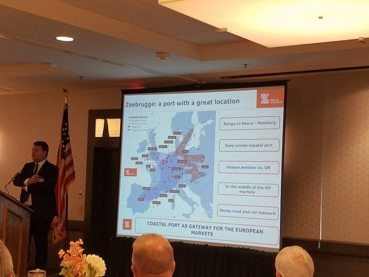 grazielladpr's tweet photo. Port of Zeebrugge presentation. Thank you @PhilaPort for a great North European Ocean Transport Forum @WTCphila #philaport #wtcgp https://t.co/UAX9E2FLWU