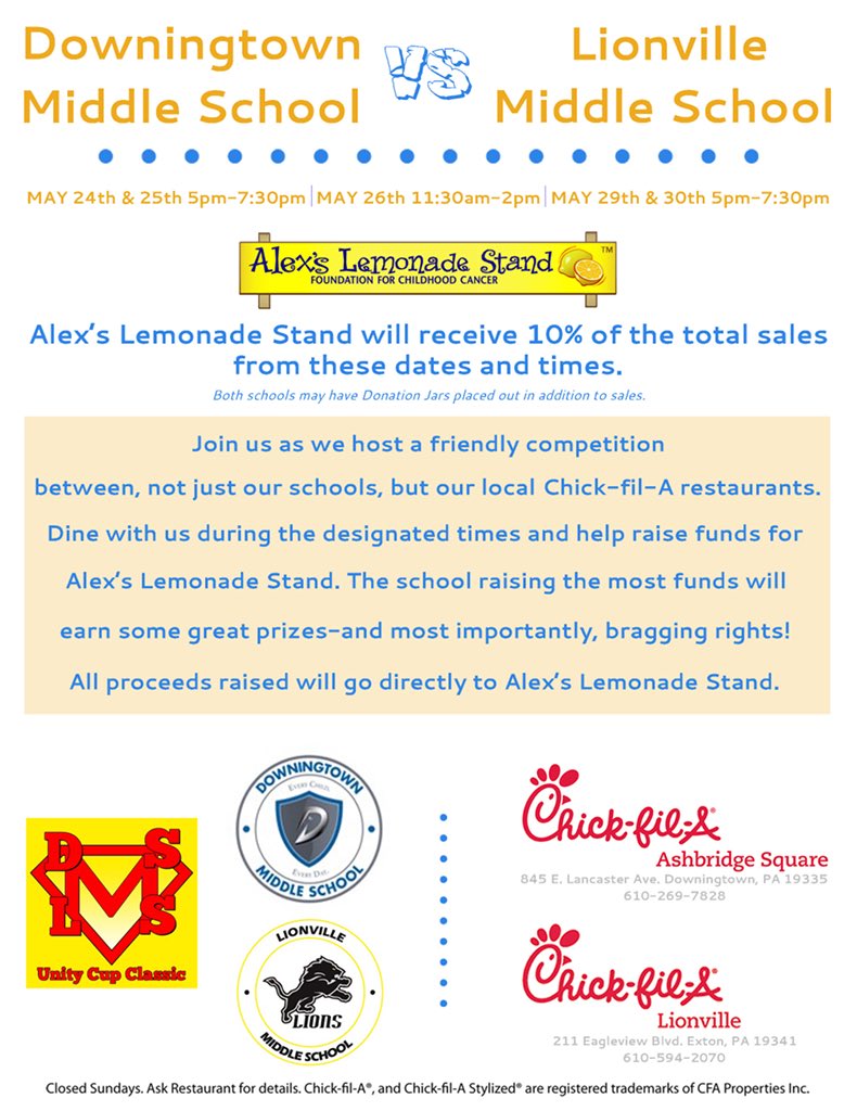 DASD_DMS's tweet photo. #DASDUnityCup Hey, @dasd_lms, we are getting a head start on the competition! Looking forward to supporting @AlexsLemonade in the fight against #childhoodcancer #DMSLearns #LionNation https://t.co/1nS1KIps8g