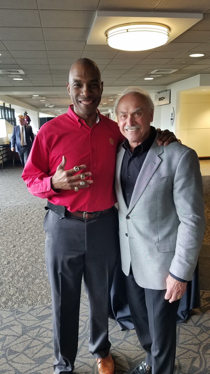 iamdylanraymond's tweet photo. Photo and conversation with Rocky Bleier Steelers Alumni Vietnam Veteran at Shell Military Petrochemical Industry Day Pittsburgh, PA. Had the pleasure of wearing his 4 superbowl rings. Rocky I salute you for your service to our country. https://t.co/3UYvRmb6Ek