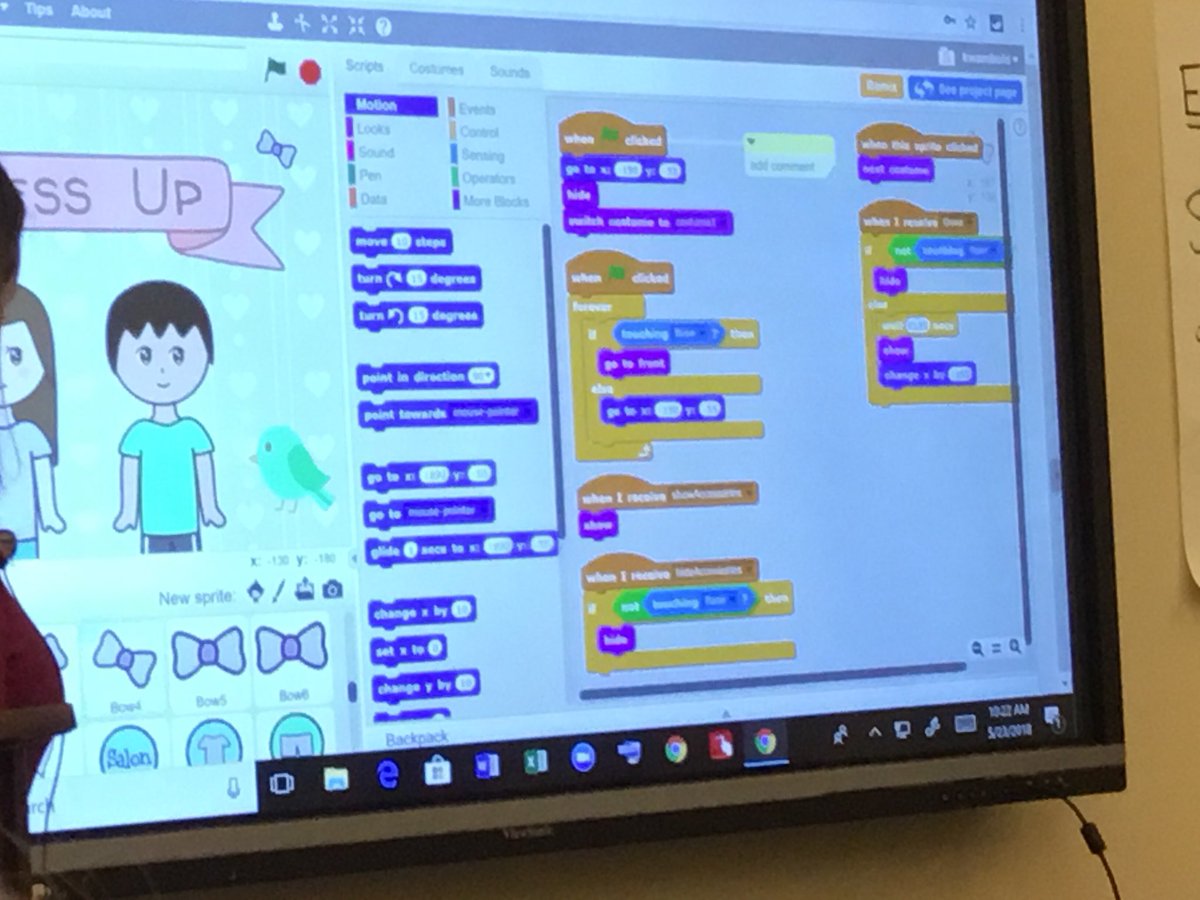i_teach_K's tweet image. #csesd112 incredible coding by a student! My students want to create games. What a fun model of how they could do it.