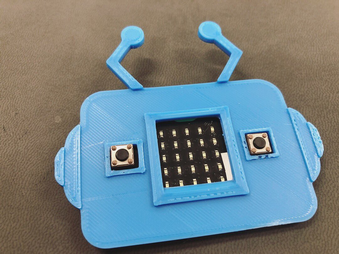 AlwaysComputing's tweet photo. Shared this at the #CASHub meeting in #Bradford tonight, really happy with how this has come out. Cant wait to try it with the kids! Super cute and a mega quick #3dprint. 

#microbit #caschat #primaryed https://t.co/0XOD3oOx6h