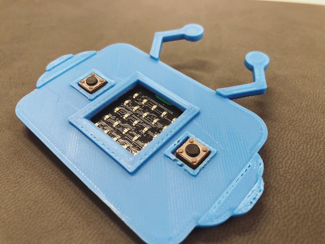 AlwaysComputing's tweet photo. Shared this at the #CASHub meeting in #Bradford tonight, really happy with how this has come out. Cant wait to try it with the kids! Super cute and a mega quick #3dprint. 

#microbit #caschat #primaryed https://t.co/0XOD3oOx6h