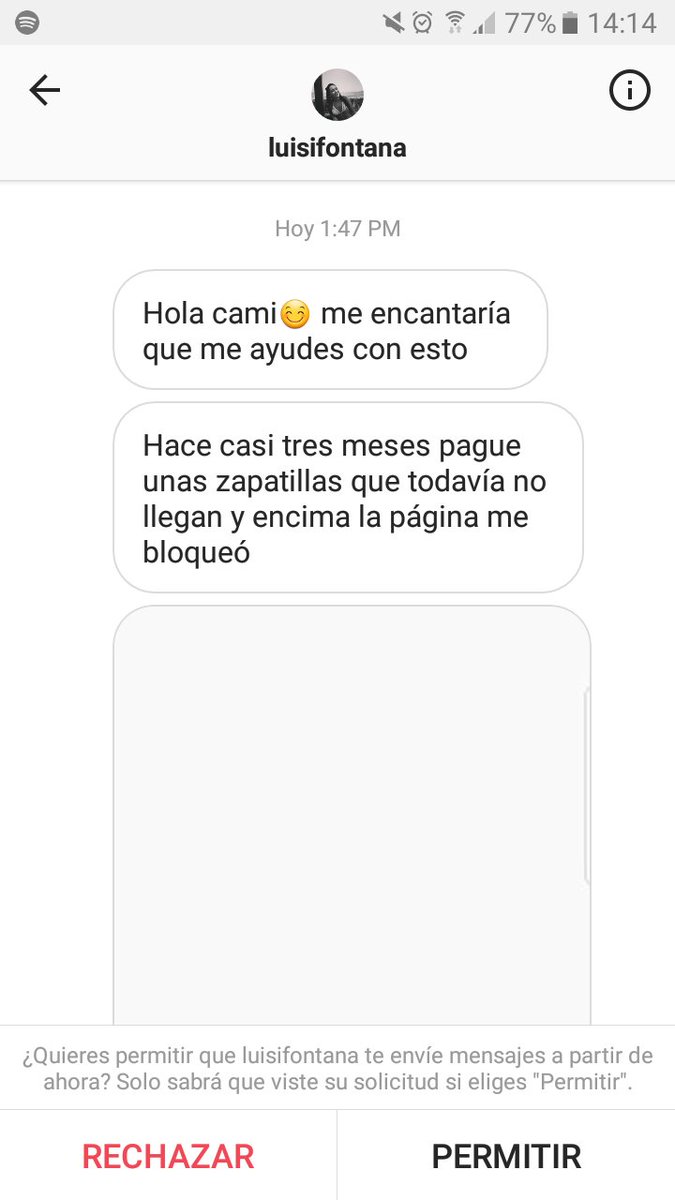 camilanesas's tweet photo. Hoy me llegó este mensaje y lo quiero difundir para evitar que les pase lo mismo. Si pueden difundan y si le quieren escribir a la página  para meter presion y que hagan las cosas bien genial! https://t.co/ymW0JmMXdc