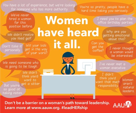 NCCWSL's tweet photo. Couldn't make it to the Concrete Ceiling: Barriers for Women of Color in Leadership workshop by #NCCWSL18 Steering Committee member @brittuniverse? Check out @AAUW's Barriers &amp; Bias research report on how biases keep women of color out of leadership roles: https://t.co/eQ97YxULf8 https://t.co/dp43NDZ15B