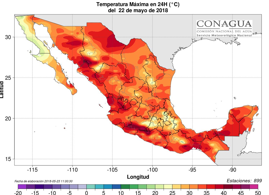 CONAGUA Clima on Twitter "Mapa de México que muestra la