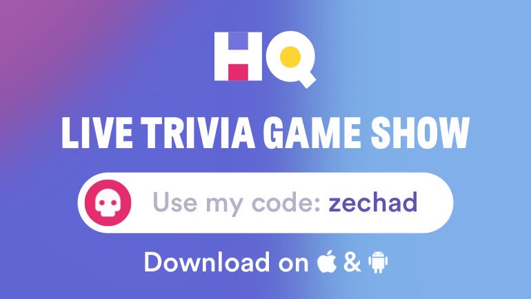 guideveloper's tweet photo. I’m playing a game called @hqtrivia! You should play too. Use my code ‘zechad’ to sign up https://t.co/O7fgHkI0d4 https://t.co/0vgGP4HJE3