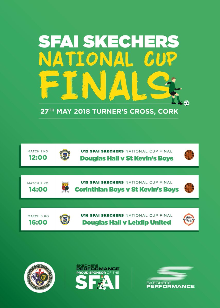 SFAIreland's tweet photo. The SFAI Skechers National Cup Finals head to Cork this weekend for the U12, U15 and U16 finales, with @DouglasHallAFC @FcKevins @collegecors and @LeixlipUnited all in action at Turners Cross on Sunday - the first game kicks off at 12pm @SkechersGOie #sfaiSKECHERS https://t.co/fGxrBaYmm3