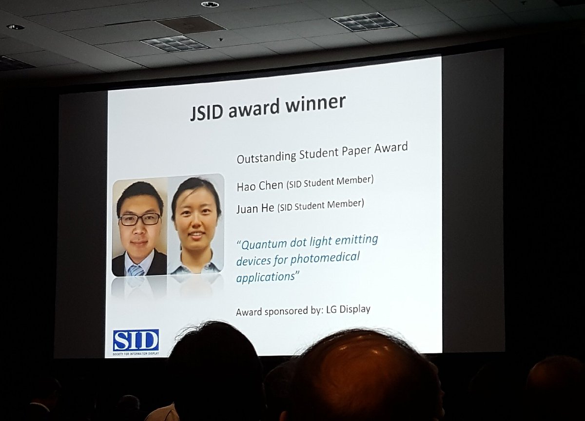 Herbert_De_Smet's tweet image. #JSOCINFDISP Outstanding Student Paper Award was announced at #DisplayWeek18