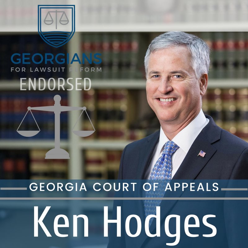GALawsuitReform's tweet image. We congratulate Ken Hodges on his election to the Georgia Court of Appeals! We are proud to have supported his campaign, and we look forward to working with him to create a fair and stable civil justice environment in Georgia. #gapol #bestforbiz #galegal