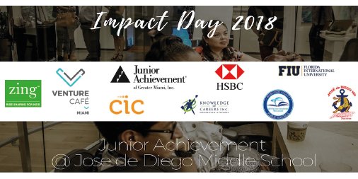 Zingrides's tweet image. We are excited to support Impact Day 2018 #JAinADay at @josediegoms guiding students through a day of interactive content to explore #entrepreneurship and #career readiness alongside with 
 @MDCPS @FIU @HSBC  @ja_miami  @KOCnonprofit Special Thanks to @VentureCafeMIA @CIC_Miami