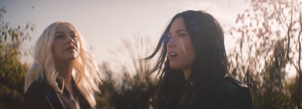 LovatoArmyUSA's tweet image. The music video of ' Fall In Line ' is so POWERFUL, you have to see it! 
very proud of Christina and Demi! 👏#XtinaDemiVideo demilovato.co/FILvid