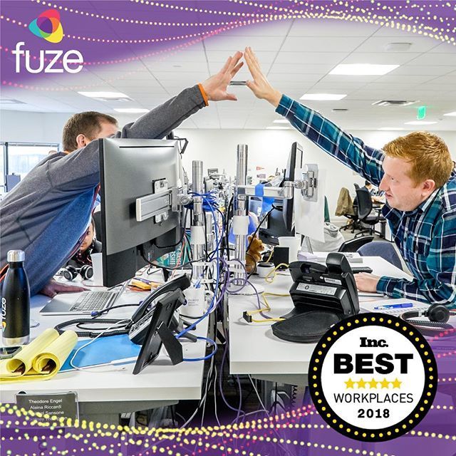 fuze's tweet photo. We are thrilled to be named to @incmagazine’s Best Places to Work list for 2018‼️#letworkflow #fuzelife #lovewhereyouwork https://t.co/aQnN4R2PvX https://t.co/HMhGJqZnd5