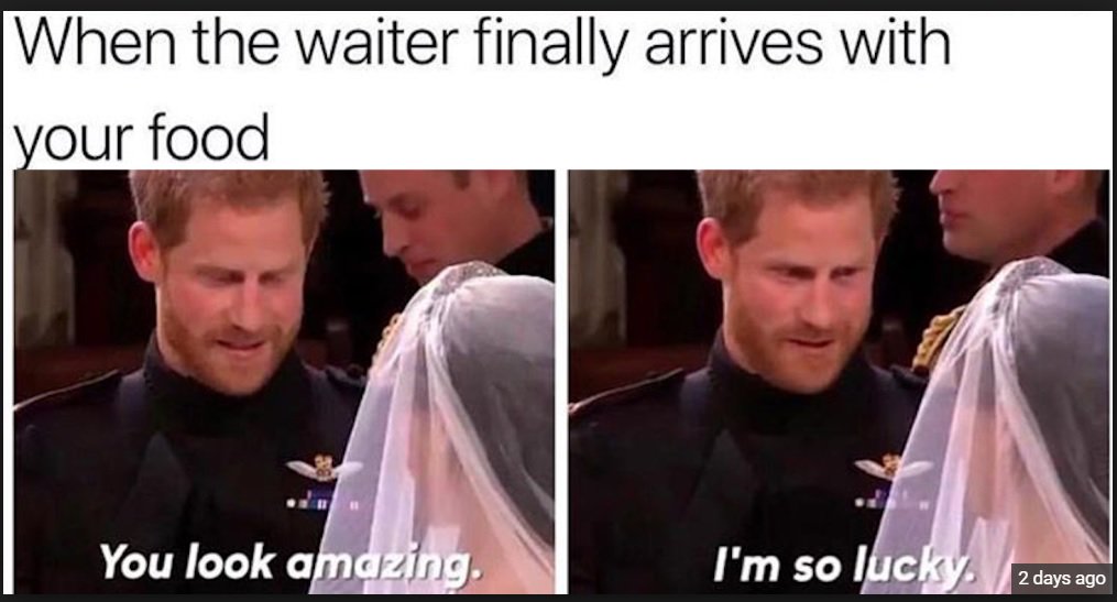 Q997Atlanta's tweet photo. 😂 So hungry I'm like... #RoyalWedding2018 #RoyalWedding #RoyalWeddingMemes @adambombshow 

#TheBertShowQ100 #Q100AdamBombShow https://t.co/aytbTFj3be