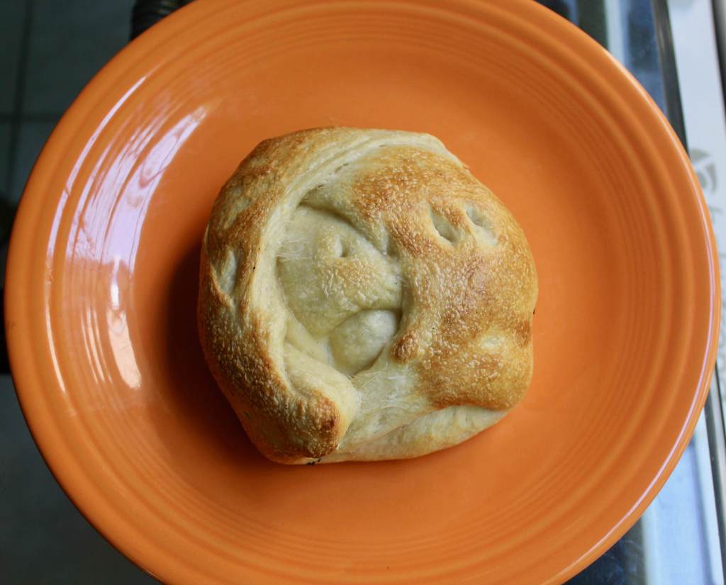 Leftover pizza dough + leftover steak = whatever this is. But it was good.