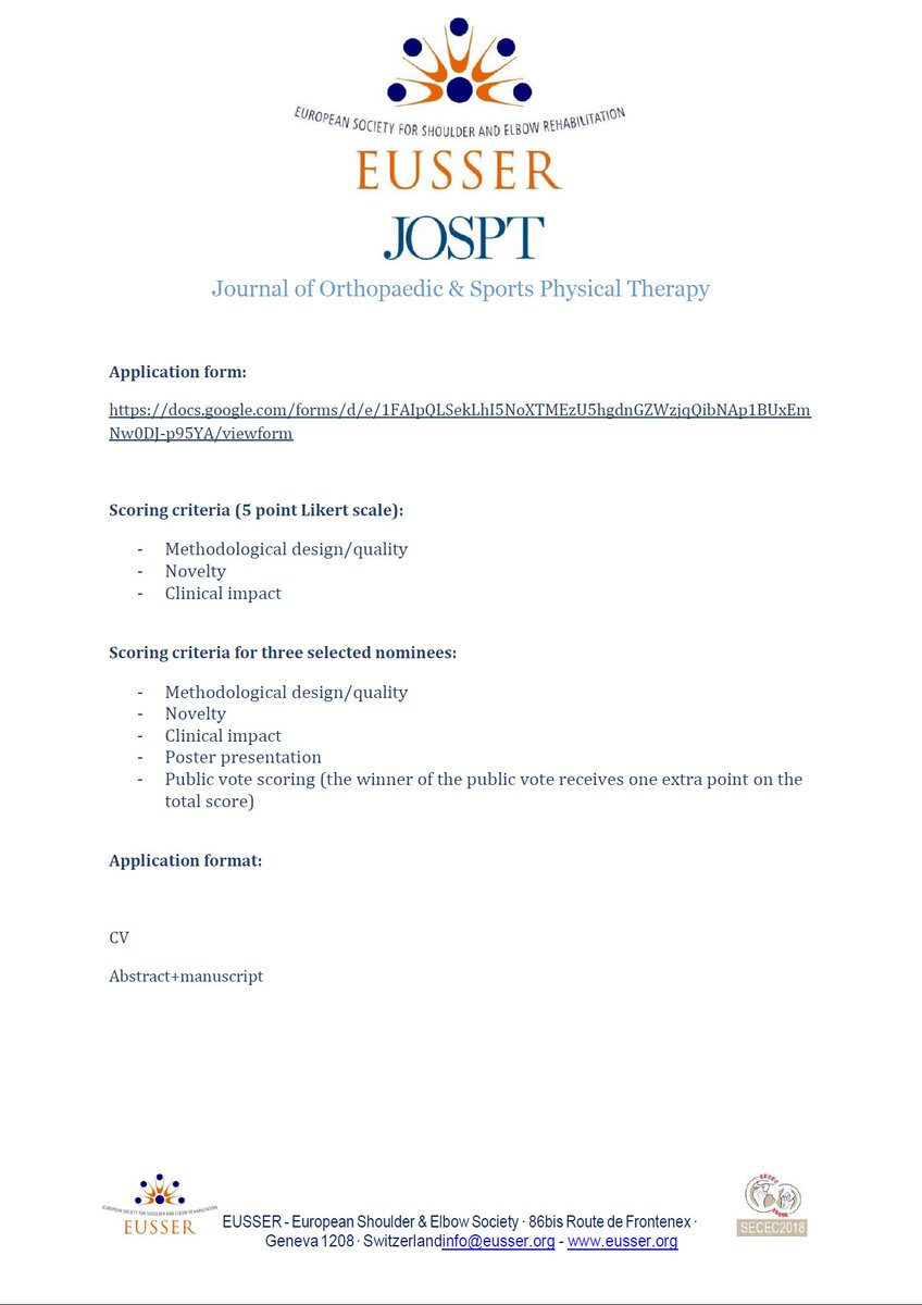 Vergesst auch nicht den von EUSSER angebotenen Young Researcher Award!

Auch hier noch einmal alle Informationen auf einen Blick!