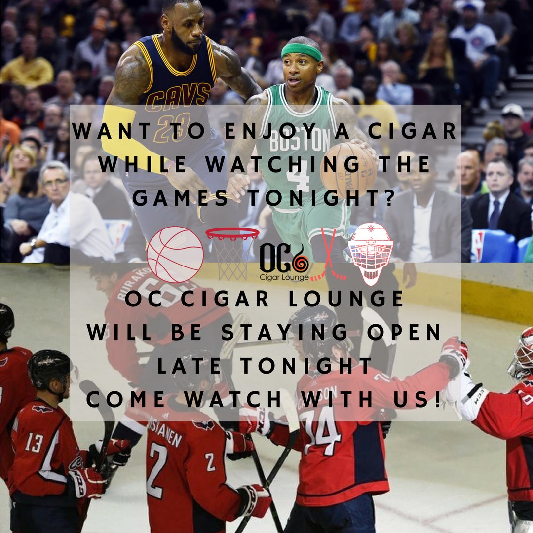 OCCigarLounge's tweet photo. We’re staying open LATE tonight. Watch the games here at OC Cigar Lounge! #woodbridgeva #lortonva #fairfaxva #arlingtonva #alexandriava #dalecityva #triangleva #ftbelvior #quantico #washingtondc #letsgocaps #rockingthered #washingtoncapitals #playoffhockey #stanleycup https://t.co/WtoBhIMkA2
