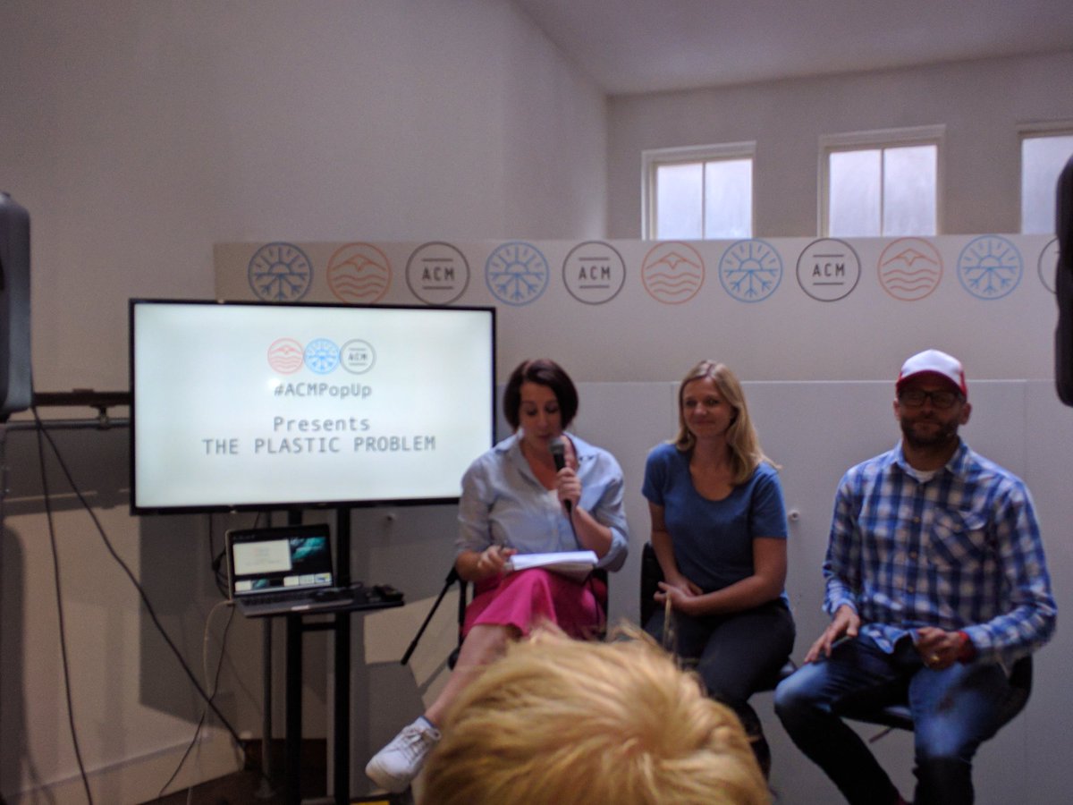 charlesross's tweet photo. #ACMPopUp &amp; we're off! The debate is being introduced by @lucysiegle about the hottest fabric qualm of the moment. @emilypenn @HugoSAS to help communicate the urgency that reached critical mass post #BluePlanet2 @FinisterreUK movie sets the scene... https://t.co/KIVo36xk5S