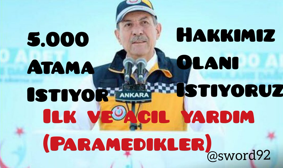 En riskli mesleklerden birini yapan Paramediklere 5000 Kadro ile binlerce hayat kurtarılsın

🚑🚑🚑🚑🚑🚑🚑🚑🚑🚑🚑🚑
                       1️⃣1️⃣2️⃣
                  Hayat Kurtarır🚑

SnDemircann Paramedik5bin

<a href="/AhmetBOgutken/">Ahmet Baha Öğütken</a> 
<a href="/Dr_Demircan/">Dr Ahmet Demircan</a> 
<a href="/RT_Erdogan/">rt_erdogan</a>