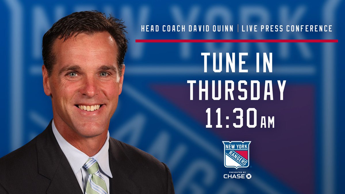New York Rangers On Twitter Watch Head Coach David Quinn S Press Conference Live Tomorrow At 11 30am On Https T Co Jrbk6fcn9t And Https T Co Bjovxovnpv Https T Co 5saawnghmz