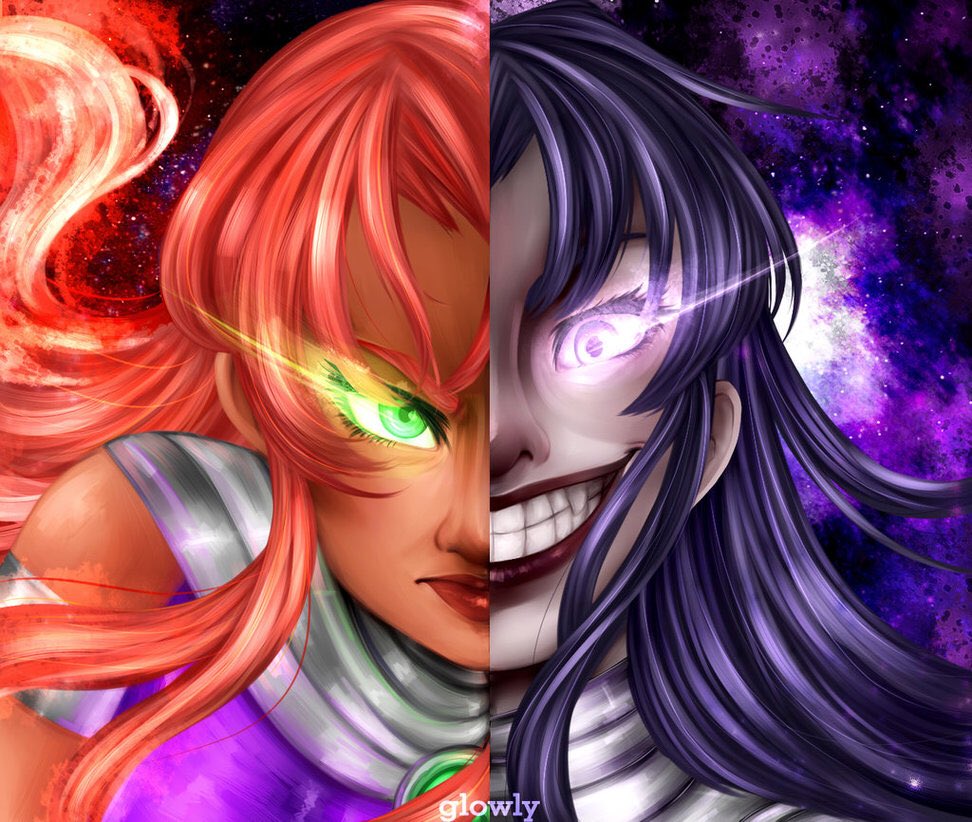 Starfire VS Blackfire - Teen Titans. cartoons. #blackfire. 