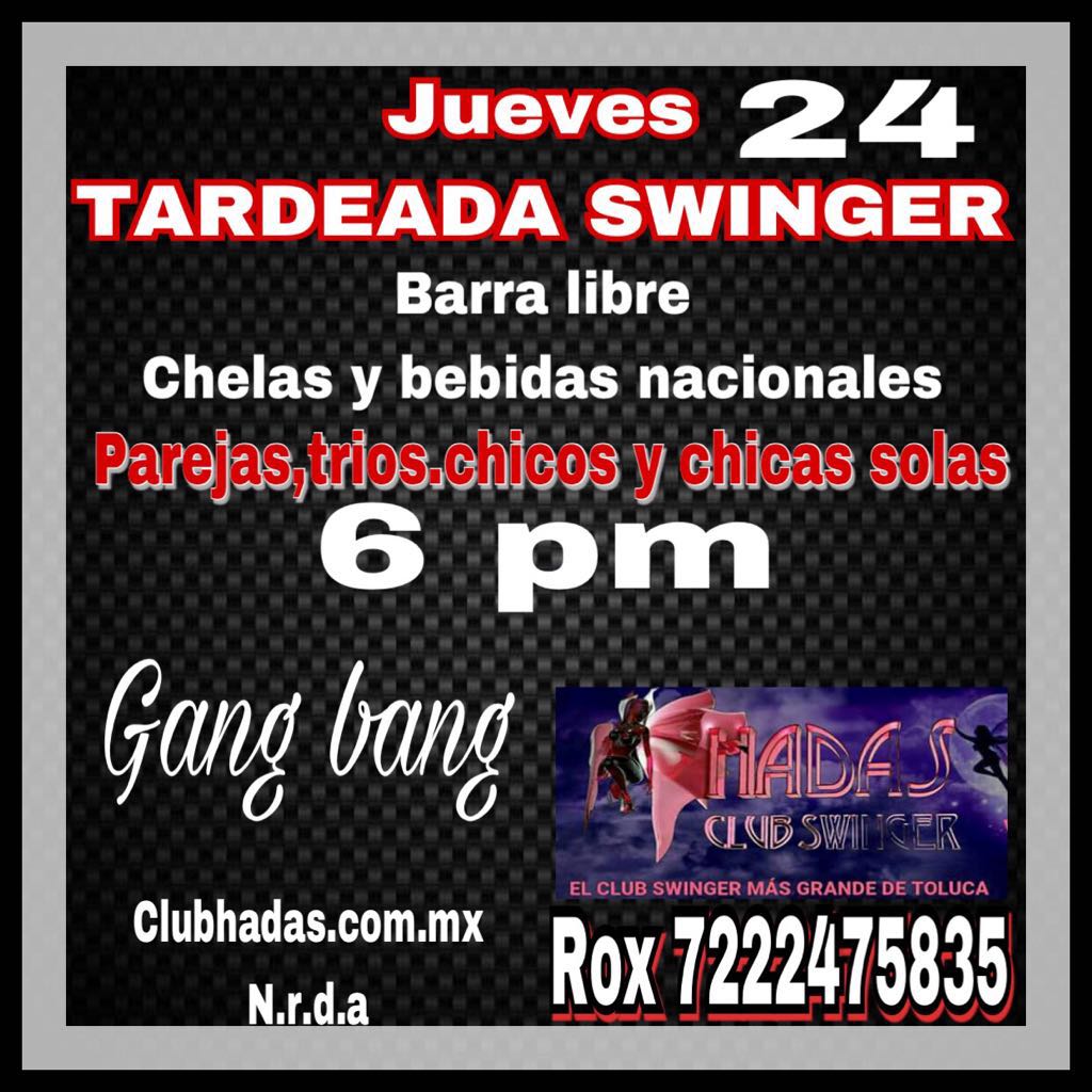 HadasRous's tweet photo. Y los jueves ahora con promoción 350 parejas y chicos solos barra libre...vamos a Swingear...inf x wats https://t.co/61S78NQMis