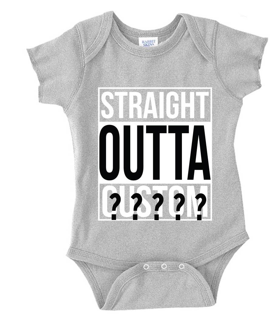 offcenterinc's tweet photo. Customize your baby's straight outta onesie with whatever or wherever you want. Outta Chicago, Outta Milk, Outta The Womb-completely up to you.  Customize yours here https://t.co/hMSuS81aHP #babyclothes #onesie #straightoutta #babyfashion #custom #straightouttasomewhere https://t.co/lVBibYEz4V