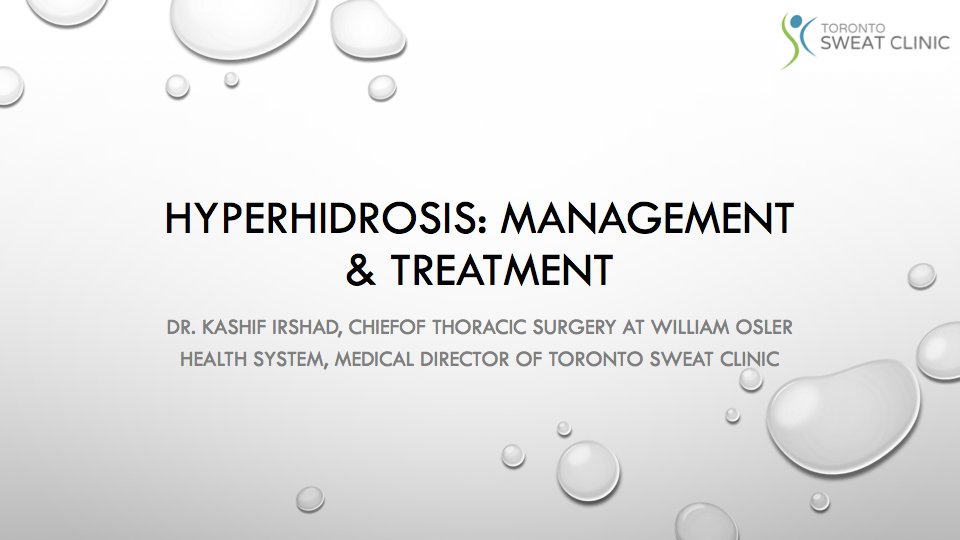 PCDSCanada's tweet photo. Looking forward to Dr. Kashif Irshad's talk on Hyperhidrosis on Saturday.  Common problem with large impact on quality of life for affected individuals.  #PCSC2018 https://t.co/L3Ki2CLO7h