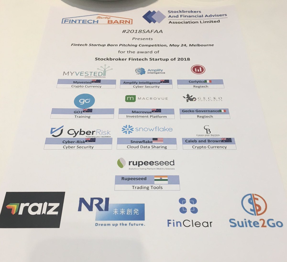 PatriziaCelia's tweet photo. Dr. Robert Barnes presenting the #financeforfintech report published jointly by @LSEGplc and @TheCityUK at #SAFAA2018 #FINTECHSTARTUPBARN #RAIZ https://t.co/yohaQJ2hEl