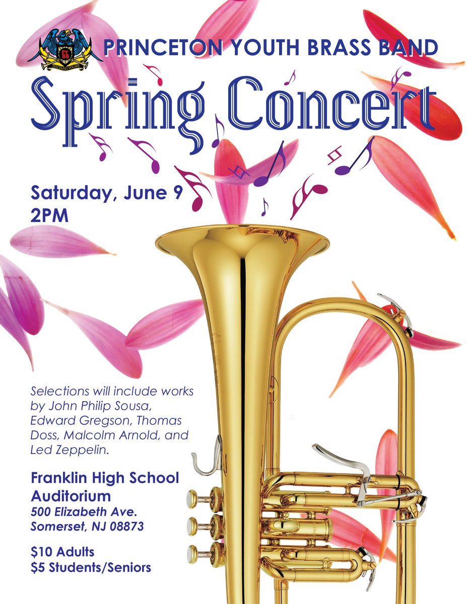 Come check out the Princeton Youth Brass Band! Saturday, June 9th- 2 pm. Works by Malcolm Arnold, Edward Gregson, and <a href="/dossthomas/">Thomas Doss</a>. These kids can really play!!