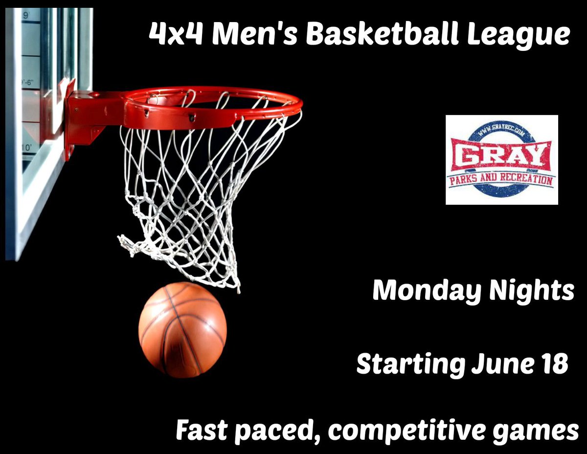 gngyba's tweet photo. Gray Rec offering men’s league hoops starting June 18
Register at https://t.co/yXQ0HFYwrc https://t.co/j5JAlXfyUK