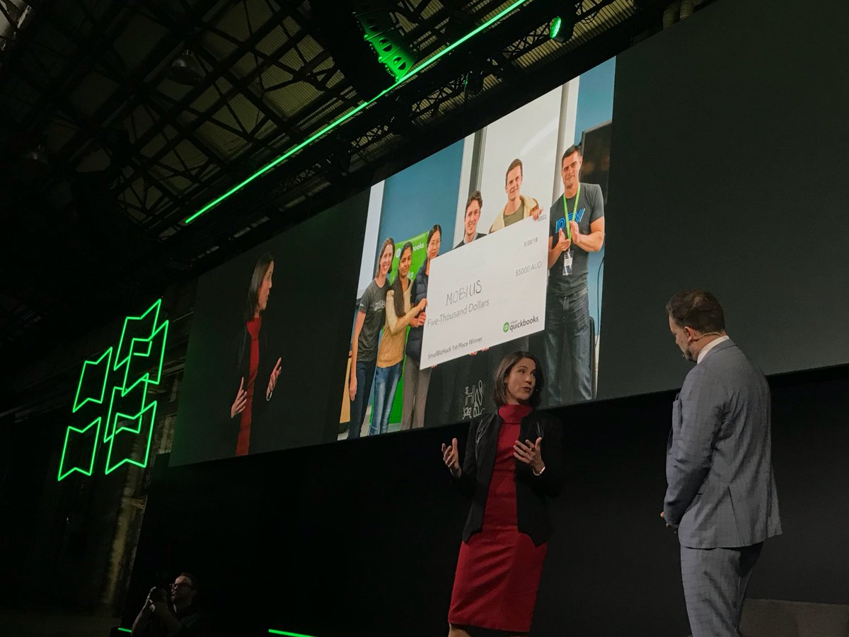 QuickBooksAU's tweet photo. Congratulations to MOBIUS, the winner of our @IntuitDev #SmallBizHack at #QBConnect Sydney https://t.co/ieEnWML6NU
