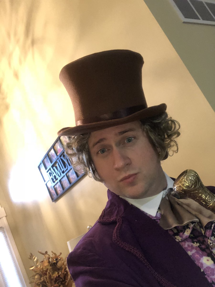 Rob Reynolds dressed as Willy Wonka for Halloween