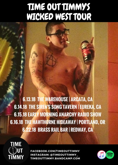 timeouttimmy's tweet photo. Get ready for Time Out Timmy's WICKED WEST TOUR! We are incredibly pumped to travel across the country next month where we will be playing in northern California + Oregon. #timeouttimmy #tour https://t.co/35dDk9VVS2