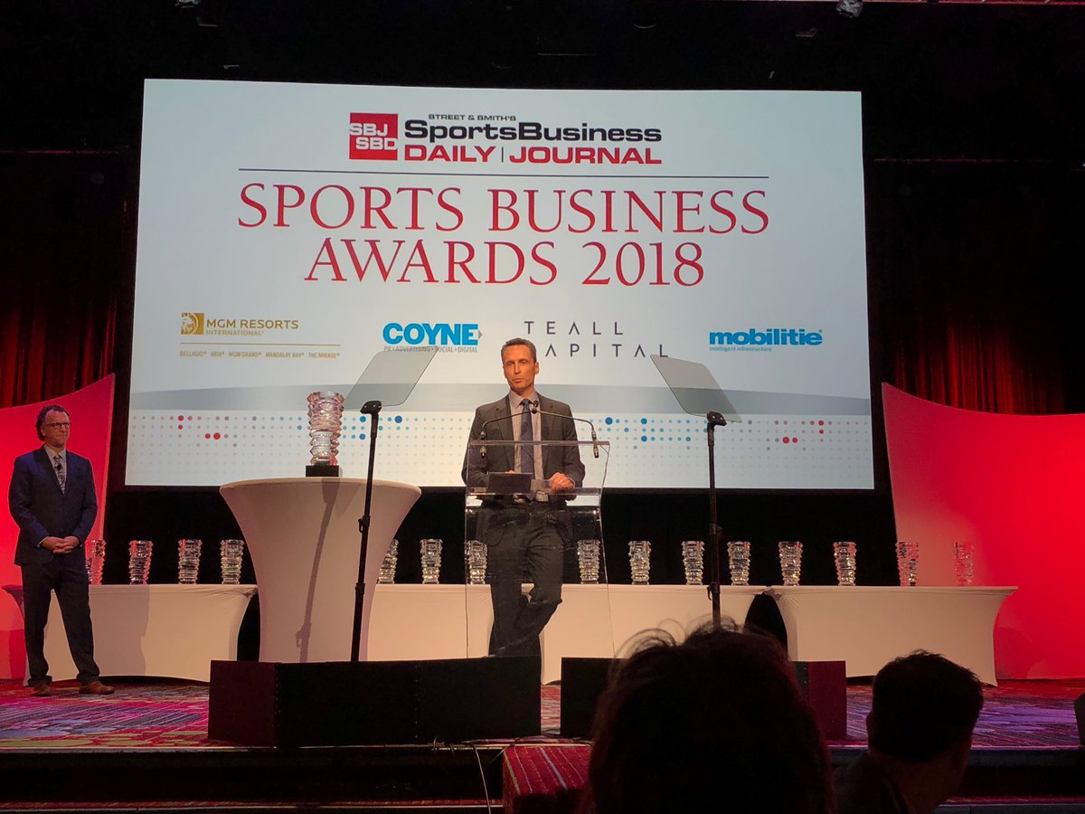 ex_espn_chris's tweet photo. ESPN Prez Jimmy Pitaro accepts Best in Digital Media at Sports Business Journal awards on behalf of all the men and women who made it happen. #sbjsba https://t.co/PXkUosociT