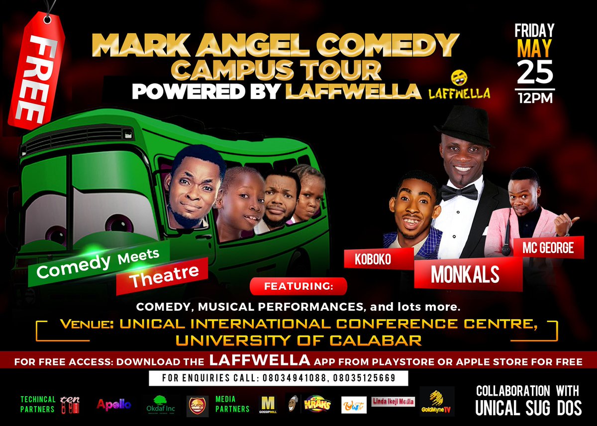 BenOkoma's tweet photo. UniCal... we are here. Lets have some fun... just download the Laffwella app for free and be part of the show. #Macct2018 #laffwella @Unical1975 https://t.co/vJLg2ZIcZP