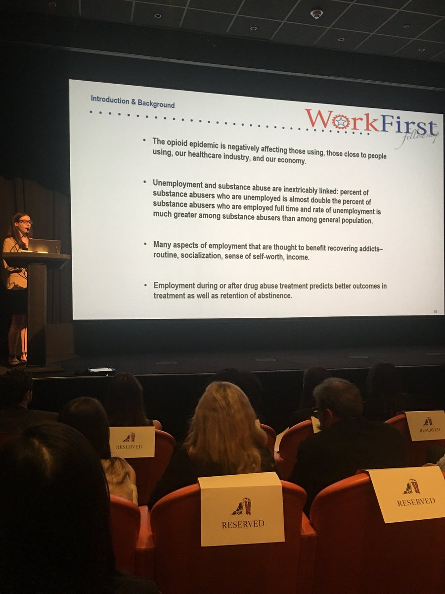 TheWorkFirst's tweet photo. How can we empower those struggling with opioid addiction to find and keep jobs? Sarah Eller discusses in #WorkFirstFellows research symposium https://t.co/RhKd64TrOO @ManhattanInst https://t.co/yk8o0QJn56