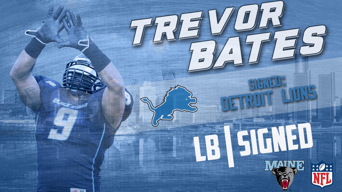 BlackBearsFB's tweet photo. SIGNED: Congratulations to former Black Bear @9_tjb who has signed a free agent contract with the @Lions 

#BlackBearNation #CAAFB https://t.co/gCN9ehvkZI