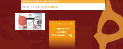 Gold #SABREAwardsEMEA Mediterranean Winner: Chat Yourself Italia —<a href="/ItaliaLongeva/">Italia Longeva</a> with <a href="/bursonitaly/">B-M Italy</a>