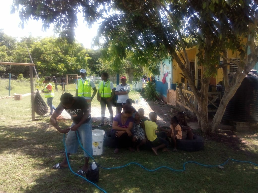 rayice2000's tweet photo. Team #Hearttrustnta #jfll and #nys NE region are at the Windsor Early Childhood Institution in St. Ann for #LabourDay2018 #rampitupfixitup https://t.co/VC1j4Rckfu