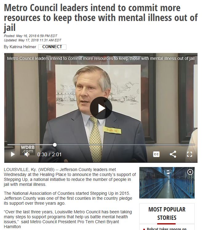 ICYMI -- @WDRBNews: Jefferson County leaders commit to working to
reduce the number of people with mental illnesses in jail.
Click here for video: bit.ly/2J3PRkm
@KACo @NACoTweets #StepUp4MentalHealth @HealingPlace_KY @kentuckycourts