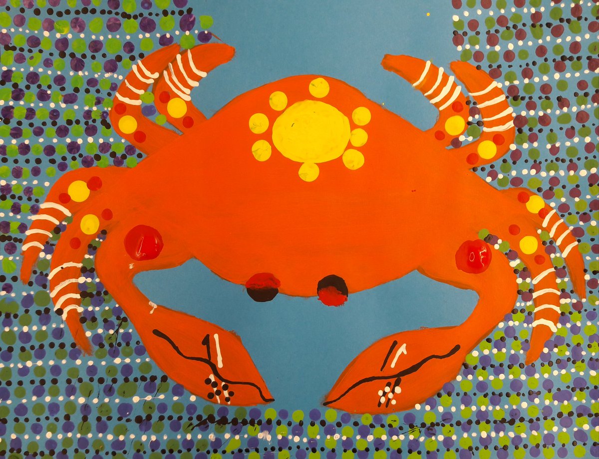 NorthPalosSD117's tweet image. RT conradyjaguars: RT ConradyArt68: #conradyjaguars 7th grade Aboriginal Dot Paintings #culturalart #complementarycolors #symbols