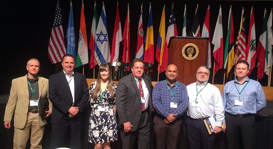 AstroNovaInc's tweet photo. AstroNova team members and Committee Member Eric Menke at @BryantUniv's 33rd Annual #WorldTradeDay. We would like to thank and congratulate Bryant for organizing such a successful and educational annual event! #WTDRI https://t.co/HLemrIwKJv