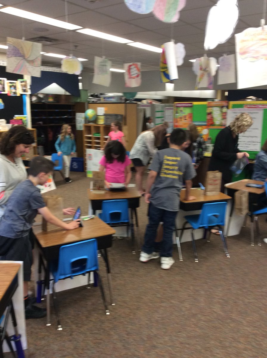 TeamDimickGVP's tweet photo. The Game Fair was a blast today! Students created their own game, wrote a persuasive essay convincing others to play it, then used economic strategies to get as many tickets as possible from their customers. https://t.co/QBidSvk3Ci