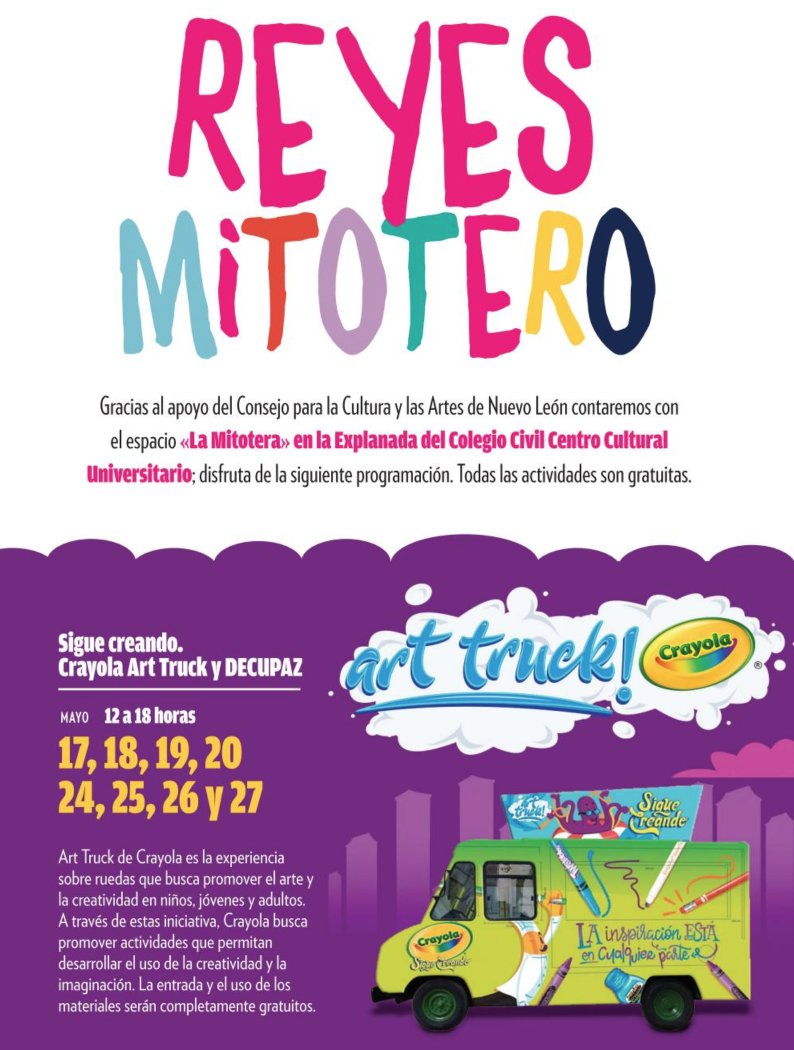 Colegio_Civil's tweet photo. A partir de mañana jueves 24 de mayo disfruta del @Crayola Art Truck en la Explanada. Es una actividad gratuita. #FestivalAlfonsino #comoReyes https://t.co/0zBA10NBT3