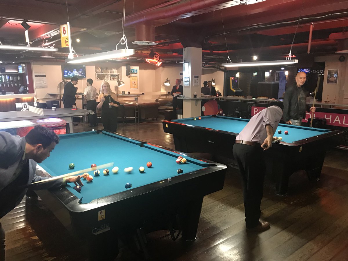 Lily_Wiggins's tweet photo. Spot of pool at #GCV2018 wrap party @GCVenturing @FHA_LDN #corporateventuring #investment #funscape https://t.co/eBc5kmJefL