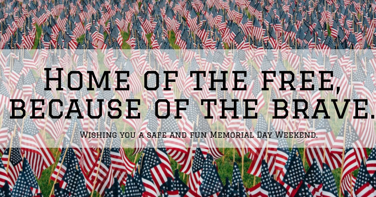 Wishing everyone a safe and fun Memorial Day weekend 🇺🇸 #MemorialDay #HomeoftheFree #BecauseoftheBrave #Ole