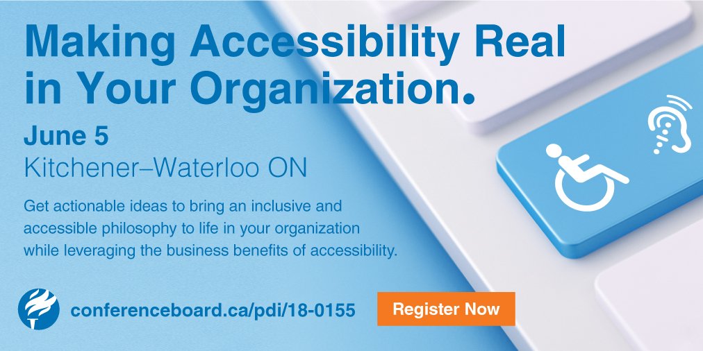 CBoC_AEP's tweet photo. Join us in Kitchener-Waterloo for a workshop on Making Accessibility Real in your Organization, June 5! 
#accessibility #inclusion https://t.co/ybQsI8mHws